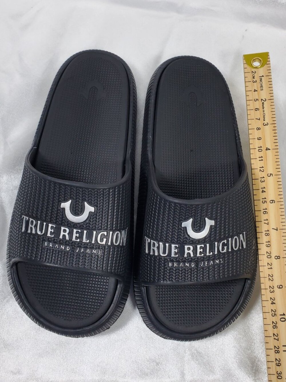 True Religion Black Comfort Foam Platform Slide Sandals Womens Size 9 - Picture 2 of 5